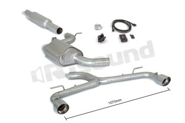 50.0824.61 Centrale anteriore + Centrale + Tubo posteriore sdoppiato con terminali rotondi per Volkswagen Ragazzon