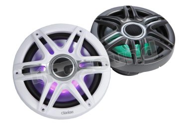 CMSP-771-RGB-SWG coassiali nautici 200mm con griglie classiche bianche e grigio scuro Clarion