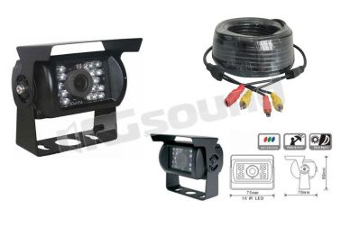 DGC009LF camera fronte/retro universale 12V a colori e LED per illuminazione notturna, cavo RCA 15 metri RG Sound