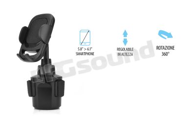 06235 supporto universale regolabile da portabicchiere per smartphone Phonocar