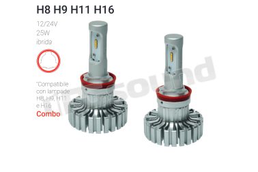 XL H8 PH KIT HEADLIGHT LED LAMPADE H8/9/11 12/24V 5700K CHIP LUXEON BlackLight