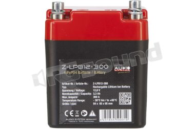 Z-LPB12-300 Batteria 3,3Ah con max. Amper: 300A Audio System