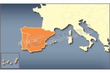 Mappa Penisola Iberica per Geosat 6, Geosat 5, Geosat 4/2C e Geosat 2, Motivo  AV Map