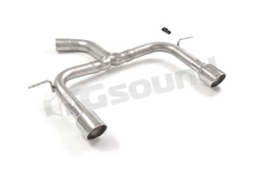 50.1006.61 Tubo posteriore Gr. N inox sdoppiato con terminali rotondi per Audi Ragazzon