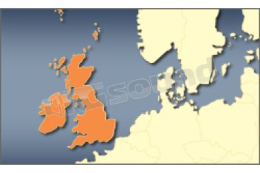 Mappa Regno Unito e Irlanda per Geosat 6, Geosat 5, Geosat 4/2C e Geosat 2, Motivo  AV Map