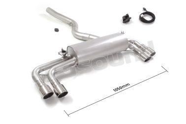 50.0970.58 Posteriore inox sdoppiato con terminali rotondi per BMW Ragazzon