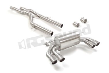 50.0924.58 Tubo centrale inox + Posteriore inox sdoppiato con terminali rotondi per BMW Ragazzon