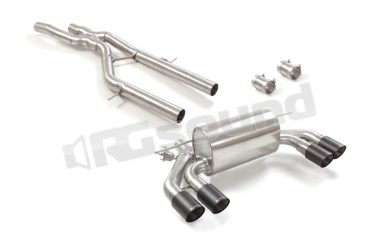 50.0925.78 Tubo centrale inox + Posteriore inox sdoppiato con terminali rotondi per BMW Ragazzon
