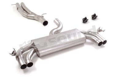 50.1038.40 Tubo centrale senza silenziatore inox + posteriore inox sdoppiato con valvole integrate per Audi Ragazzon