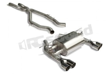 50.0738.52 Tubo centrale senza silenziatore + Posteriore inox sdoppiato con terminali rotondi per BMW Ragazzon