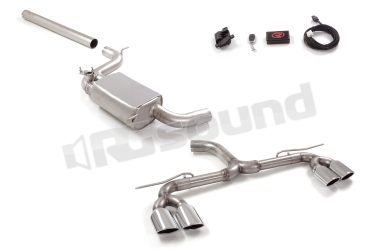 50.1061.35 Tubo anterioresilenziatore + Centrale + Tubo posteriore inox sdoppiato con terminali ovali per Volkswagen Ragazzon