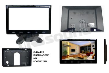 DGM24700C monitor 7'' con culla di montaggio RG Sound