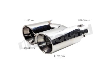 TRX/110 Terminale doppio rotondo in acciaio inox Simoni Racing