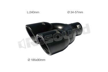 TRX/59N Terminale rotondo doppio acciaio inox nero Simoni Racing