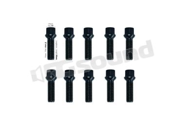 BR/18N-10 10 bulloni neri ch.17 14x1.5 l.40mm sferici Simoni Racing