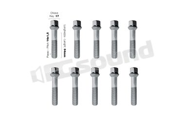 BR/27-10 10 bulloni ch.17 14x1.5 l.64mm sferici Simoni Racing
