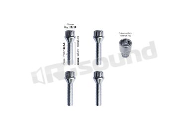 BRA/50 4 bulloni antifurto ch.17/19 12X1.5 l.45mm Simoni Racing