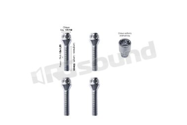 BRA/60 4 bulloni antifurto ch.17/19 12X1.25 l.50mm Simoni Racing