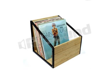 VINYL LP CASE contenitore porta vinili con struttura in metallo e bamboo NorStone