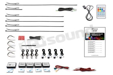 07309 kit per la personalizzazione dell’abitacolo, illuminazione multicolore Phonocar
