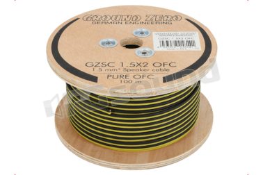 GZSC 1.5X2-OFC Cavo isolato per altoparlanti 2x 1,5 mm² OFC nero e giallo Ground Zero