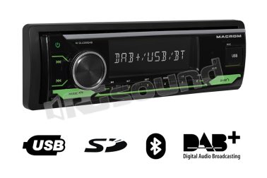 M-DL4300DAB Autoradio 1 DIN con DAB+, Bluetooth, USB, SD, illuminazione variabile Macrom