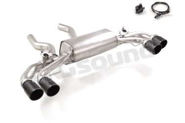 50.1212.58B Posteriore inox sdoppiato con 4 terminali neri rotondi per BMW Ragazzon