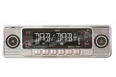 Retro 300 DAB/BT Silver Chrome - Autoradio Retrò con DAB+, Bluetooth, USB Dietz