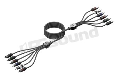 WWX-RCA-6CH 23FT Cavo RCA quadruplo schermato da 23 piedi e 6 canali Wet Sounds