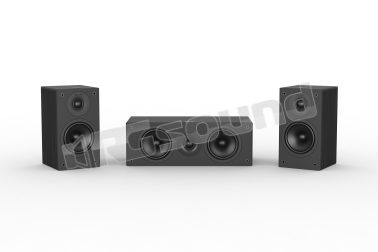 NOTA 2 + 7 BLACK Set Home Theater con diffusori da scaffale e diffusore centrale Finiture Nero Indiana Line